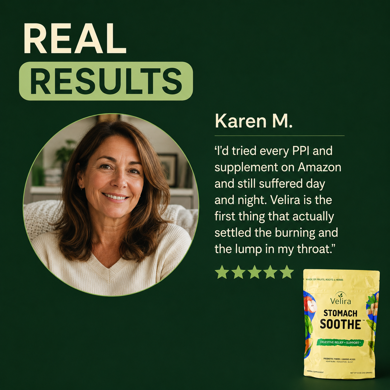 Velira Reflux & Gut Support Powder — Calms Acid and Soothes Your Throat & Chest from Within