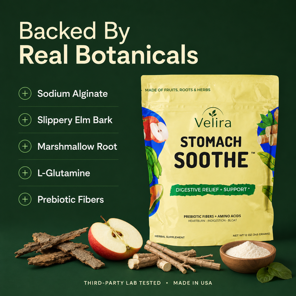 Velira Reflux & Gut Support Powder — Calms Acid and Soothes Your Throat & Chest from Within